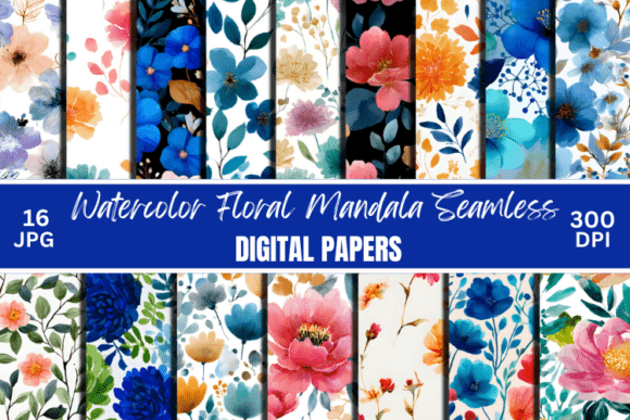 Download Watercolor Floral Pattern Digital Paper - Watercolor floral pattern Collection