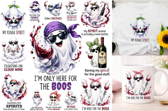 Download Halloween Ghost Wine Sublimation PNG - Sublimation png Collection