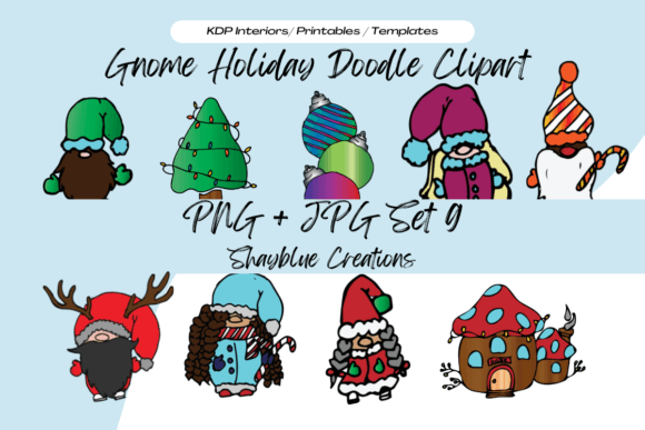 Download Christmas Gnome Doodle Clip Art Set - Doodle clip art Collection