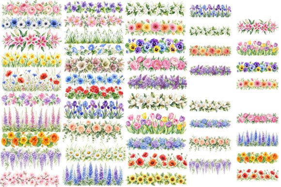 Download Watercolor Floral Border Sublimation PNG - Sublimation png Collection