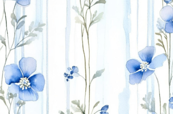 Download Soft Blue Watercolor Floral Pattern Coll - Watercolor floral pattern Collection