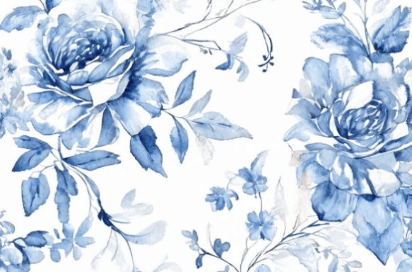 Download Elegant Blue Watercolor Floral Pattern - Watercolor floral pattern Collection