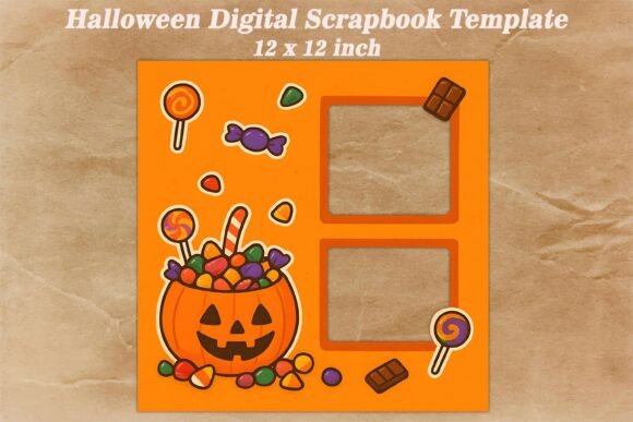 Download Halloween Digital Scrapbook Template - Halloween digital scrapbook Collection