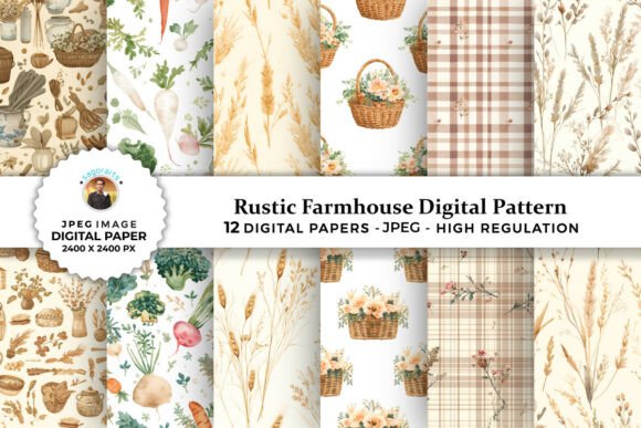 Download Rustic Farmhouse Digital Patterns - Digital patterns Collection