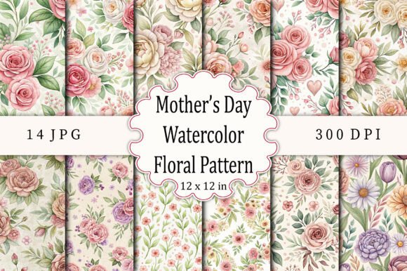 Download Mother’s Day Watercolor Floral Pattern - Premium Bundle